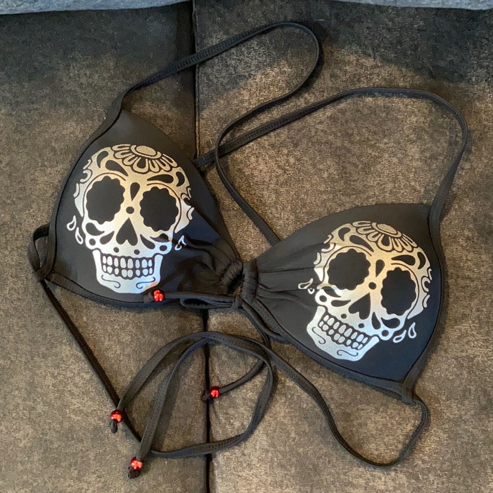Sugar Skull Bikini Top